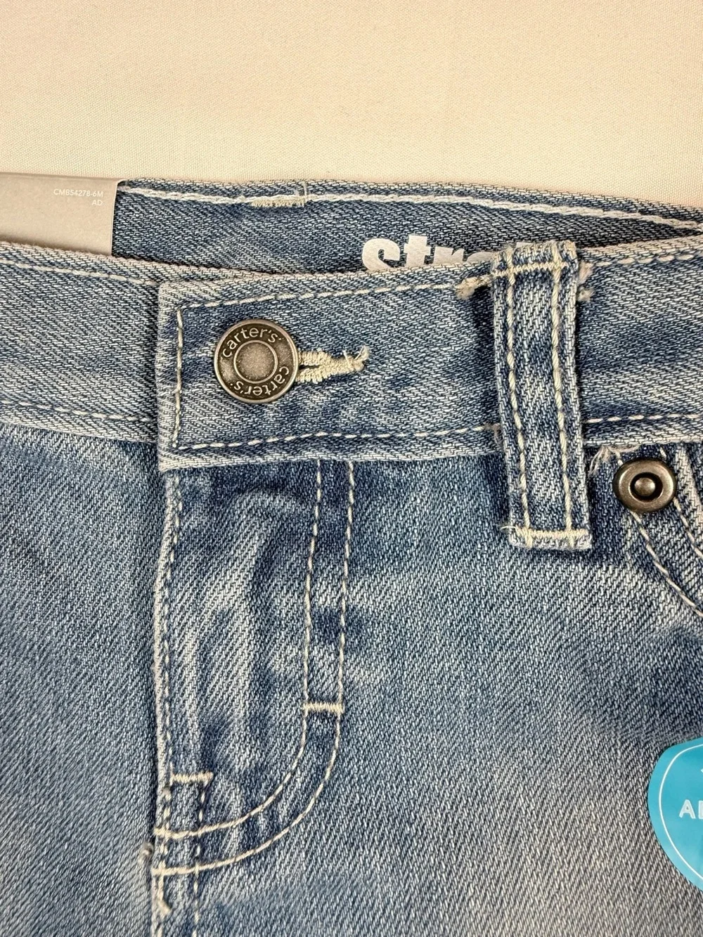 NWT CARTER’S Baby Boys Straight Fit Adjustable Waist Jeans 6M Everyday NEW